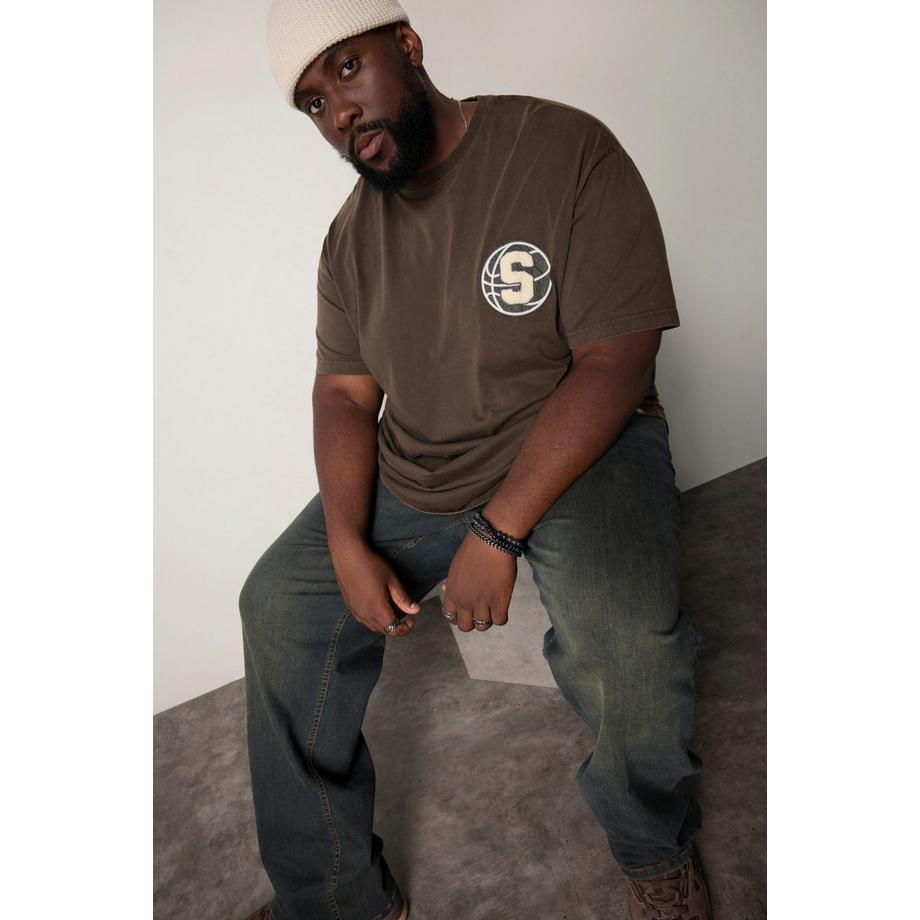 Sthuge Halbarm Vintage Look Oversized T-Shirt  