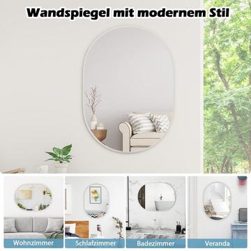 Badezimmerspiegel 70 x 50 cm großer Kosmetikspiegel mit bruchsicherer Folie Schwarz