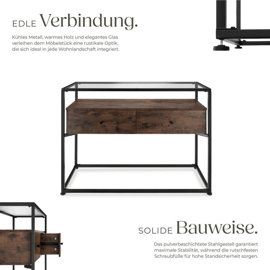 Tectake Konsolentisch Reading Industrial Style Holz und Stahl  