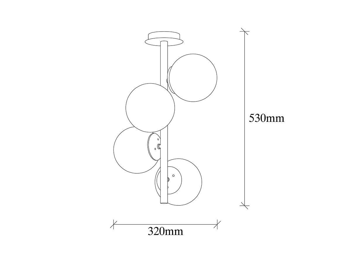 OZAIA Suspension en métal verre 4 globes FAZE Doré  