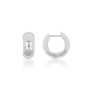 MUAU Schmuck  Charnière créole en or blanc 750 cambrée/plat 17x7mm 