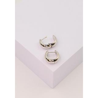 MUAU Schmuck  Charnière créole en or blanc 750 cambrée/plat 17x7mm 