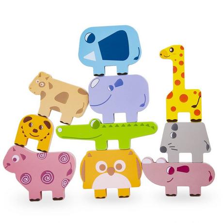 Activity-board  Jeux d'empilage de blocs d'équilibre en bois animaux 