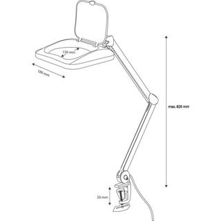 TOOLCRAFT  Lampe loupe LED 60 CMS LED 7.5 x 6.2 900 lm 