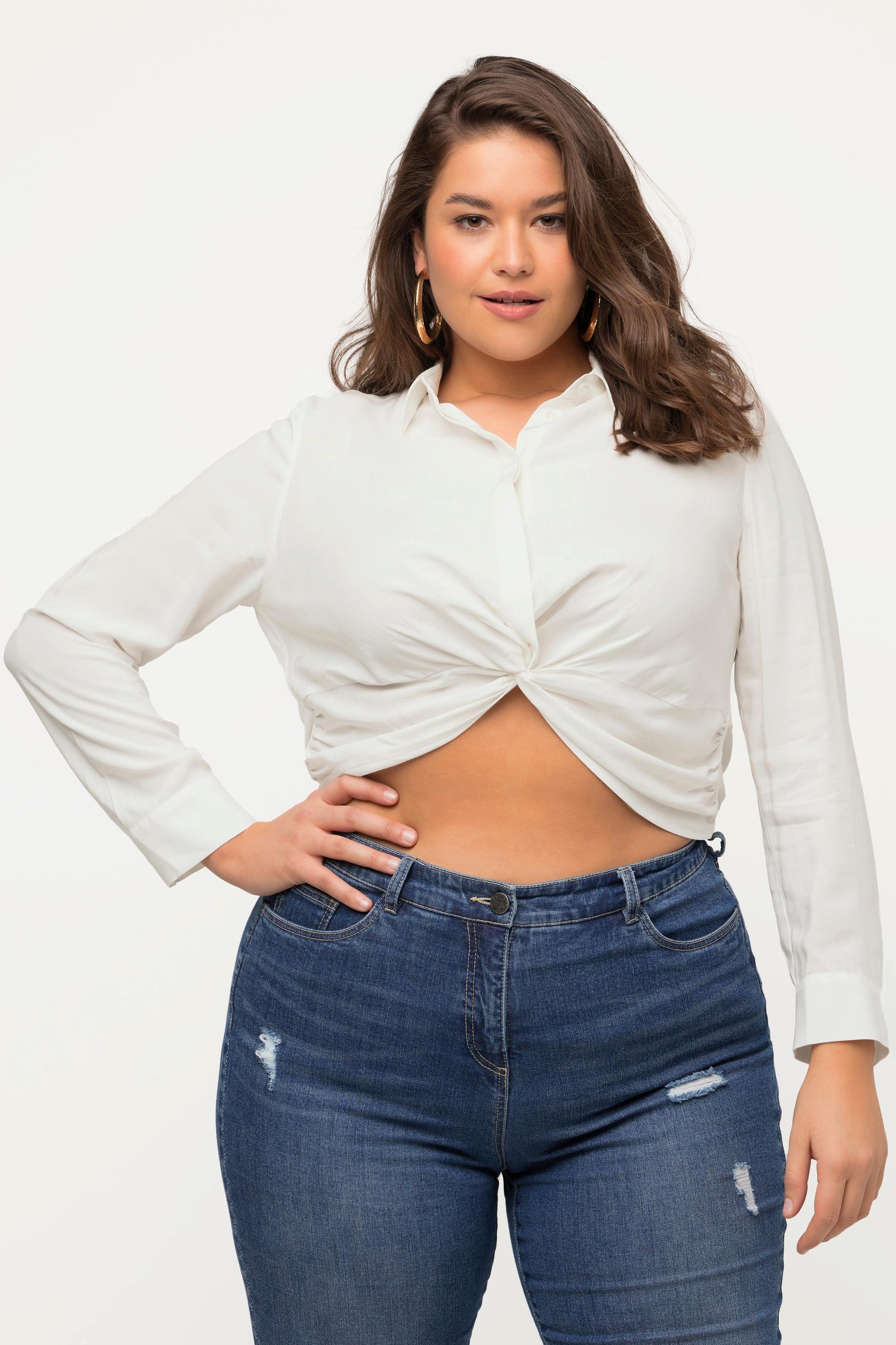 Ulla Popken Camicia Corta Nodi Maniche Lunghe  