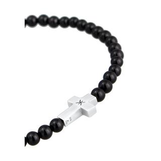 Kuzzoi  Bracelet Onyx Perlen Kreuz Vintage 925 Silber 