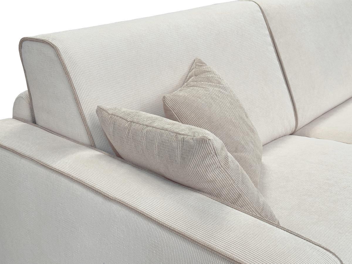 Vente-unique Divano letto 4 posti a ribalta con seduta in memory foam materasso 14cm Tessuto testurizzato Beige - FRAPALI  