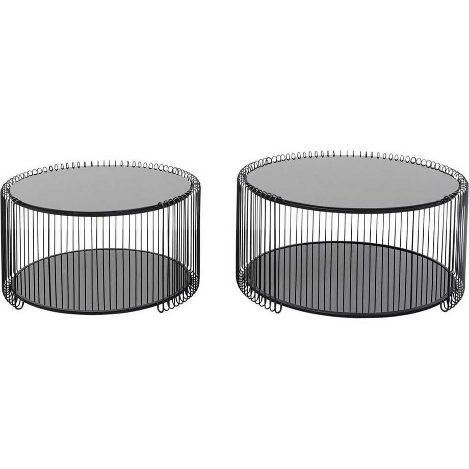 KARE Design Tavolino Wire Double nero (set di 2)  