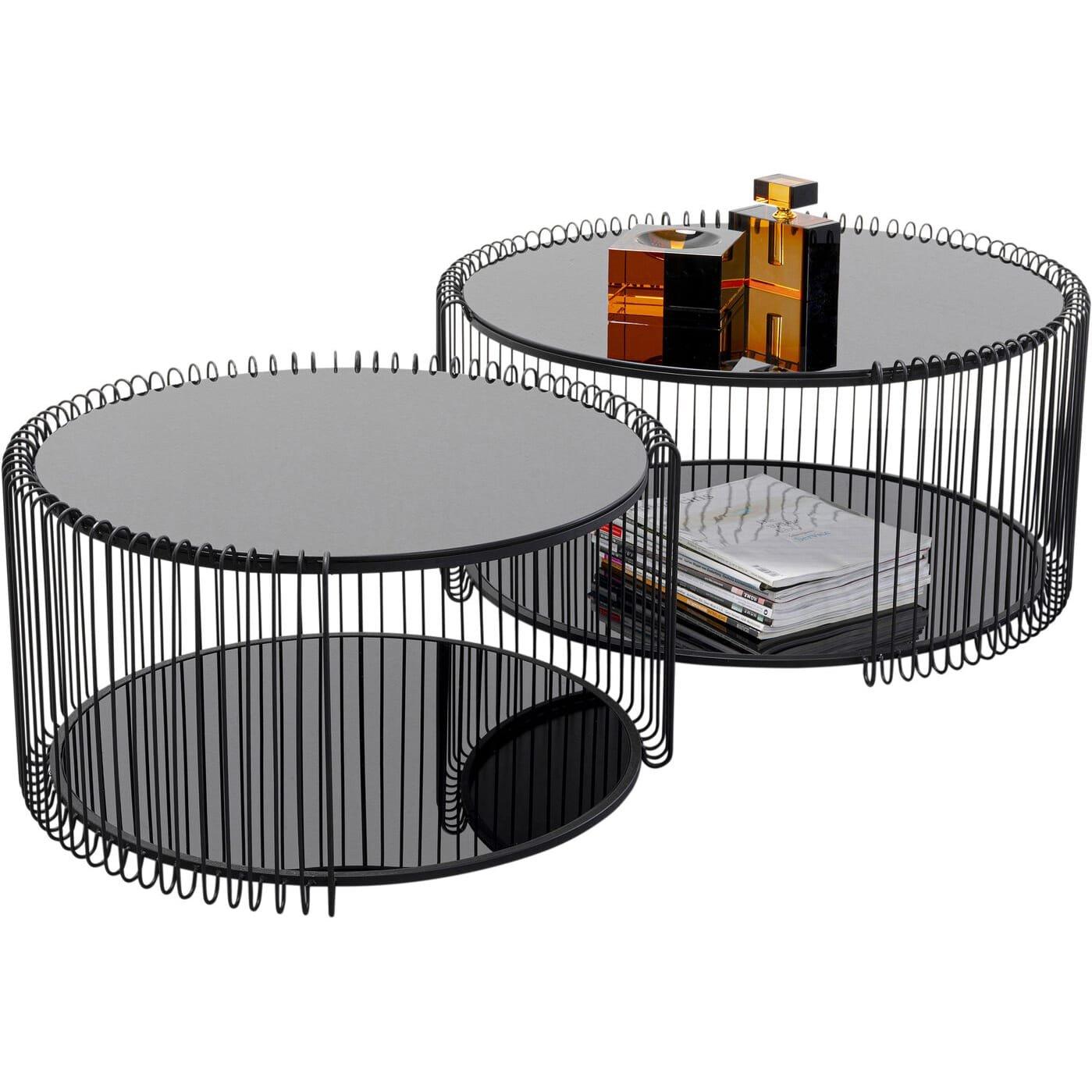 KARE Design Tavolino Wire Double nero (set di 2)  