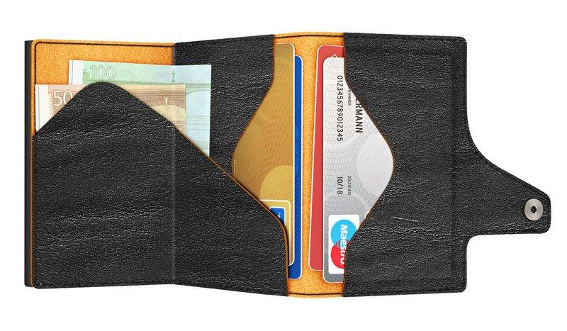 Tru Virtu CLICK & SLIDE Coin Pocket Wallet Caramba Gelb  