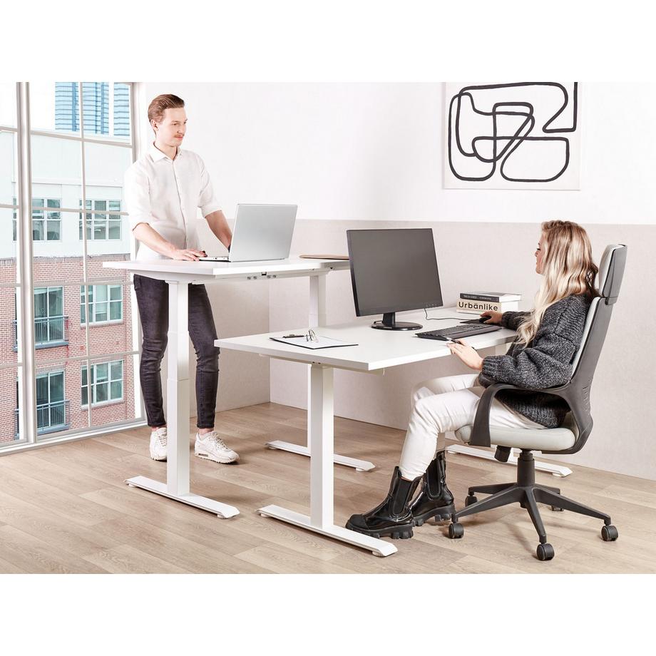 Beliani Bureau réglable en hauteur électriquement en Panneau de particules de bois  DESTINES  