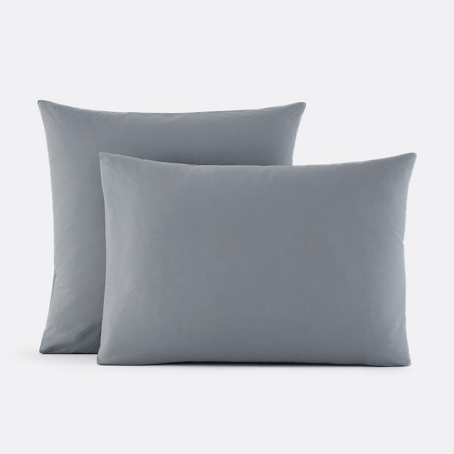 Taie d'oreiller unie en percale de coton