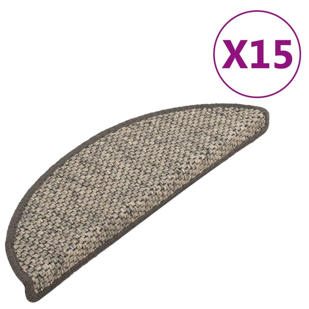 VidaXL Tapis d'escalier autocollants 15 pcs tissu  