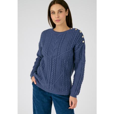 Damart  Zopfmusterpullover mit Knöpfen, Thermolactyl. 