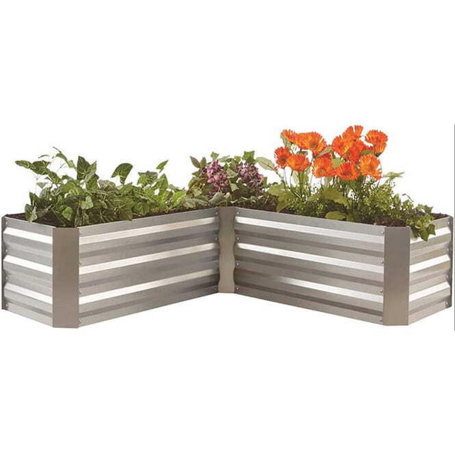 mutoni Bordure de parterre Magnolia acier argenté forme L  