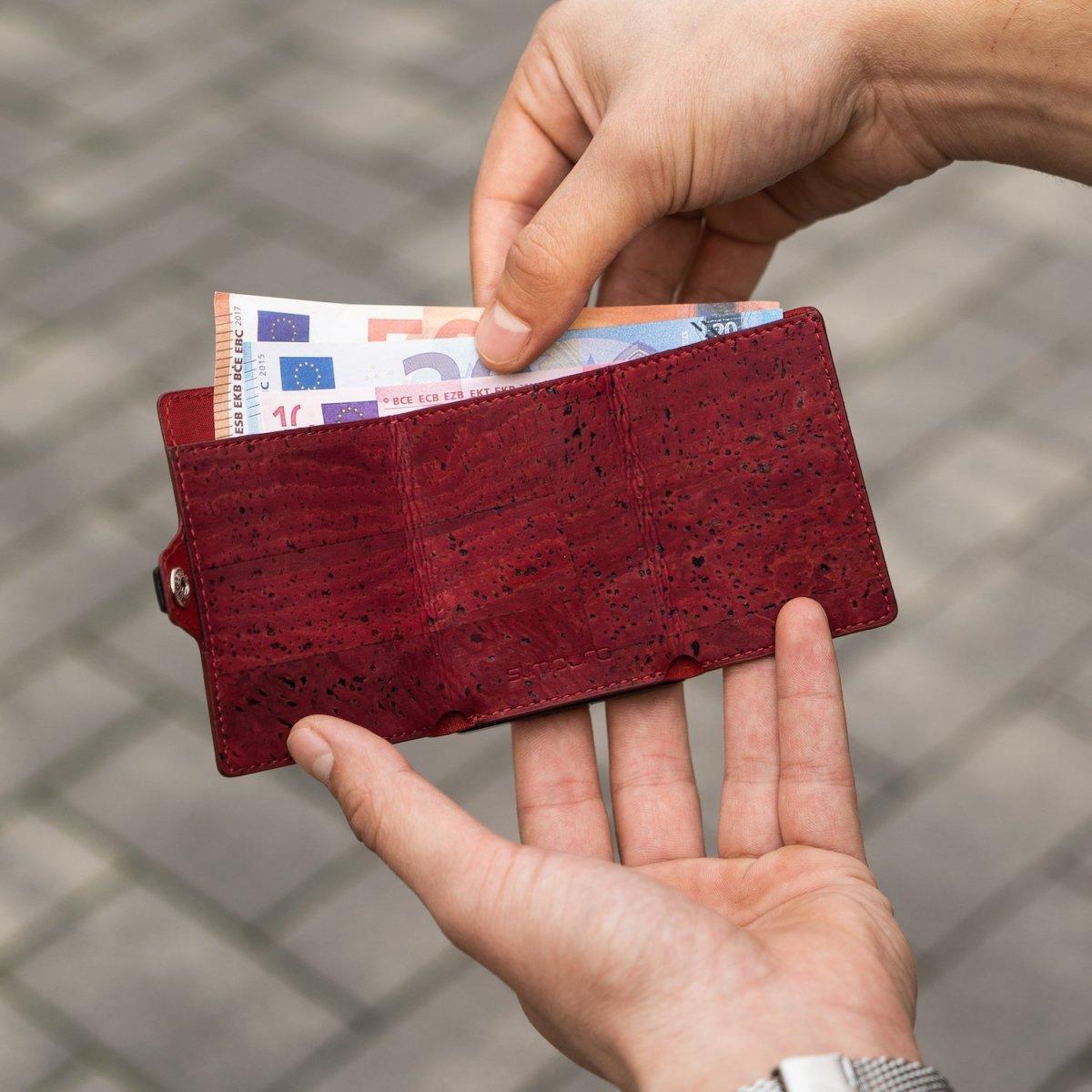 ZNAP  ZNAP Geldbörse Korkleder Rot für 12 Karten 
