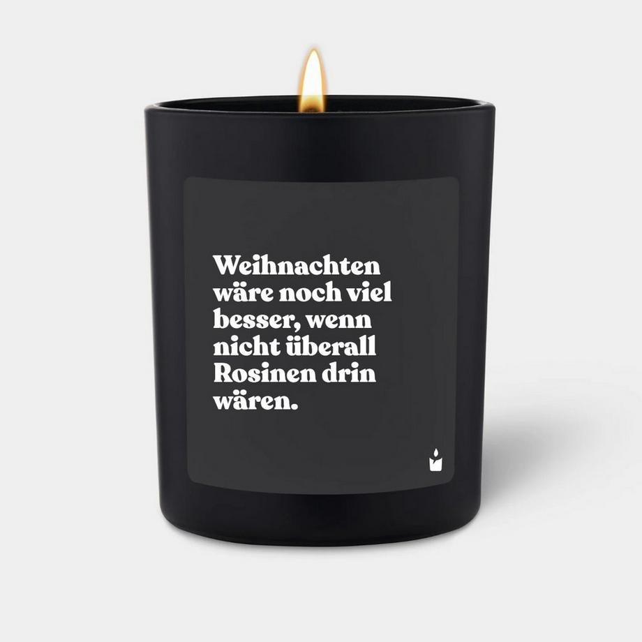 CandleHand Duftkerze Woody Weihnachten wäre noch viel besser, wenn nicht überall Rosinen drin wären.  