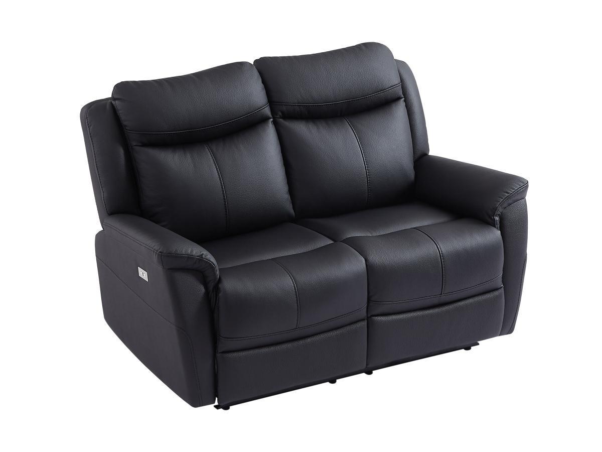 Image of Relaxsofa 2-Sitzer elektrisch - Rindsleder - Schwarz - NOMAJO Relaxsofa 2-Sitzer elektrisch - Rindsleder - Schwarz - NOMAJO