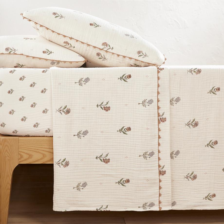 Drap plat gaze de coton