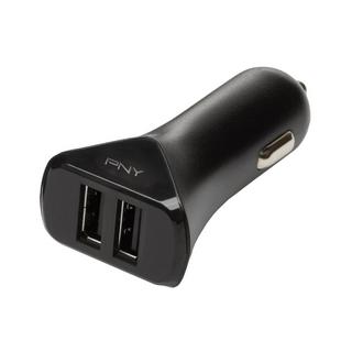 PNY  P-P-DC-2UF-K01-RB chargeur d'appareils mobiles Universel Noir Allume-cigare Auto 