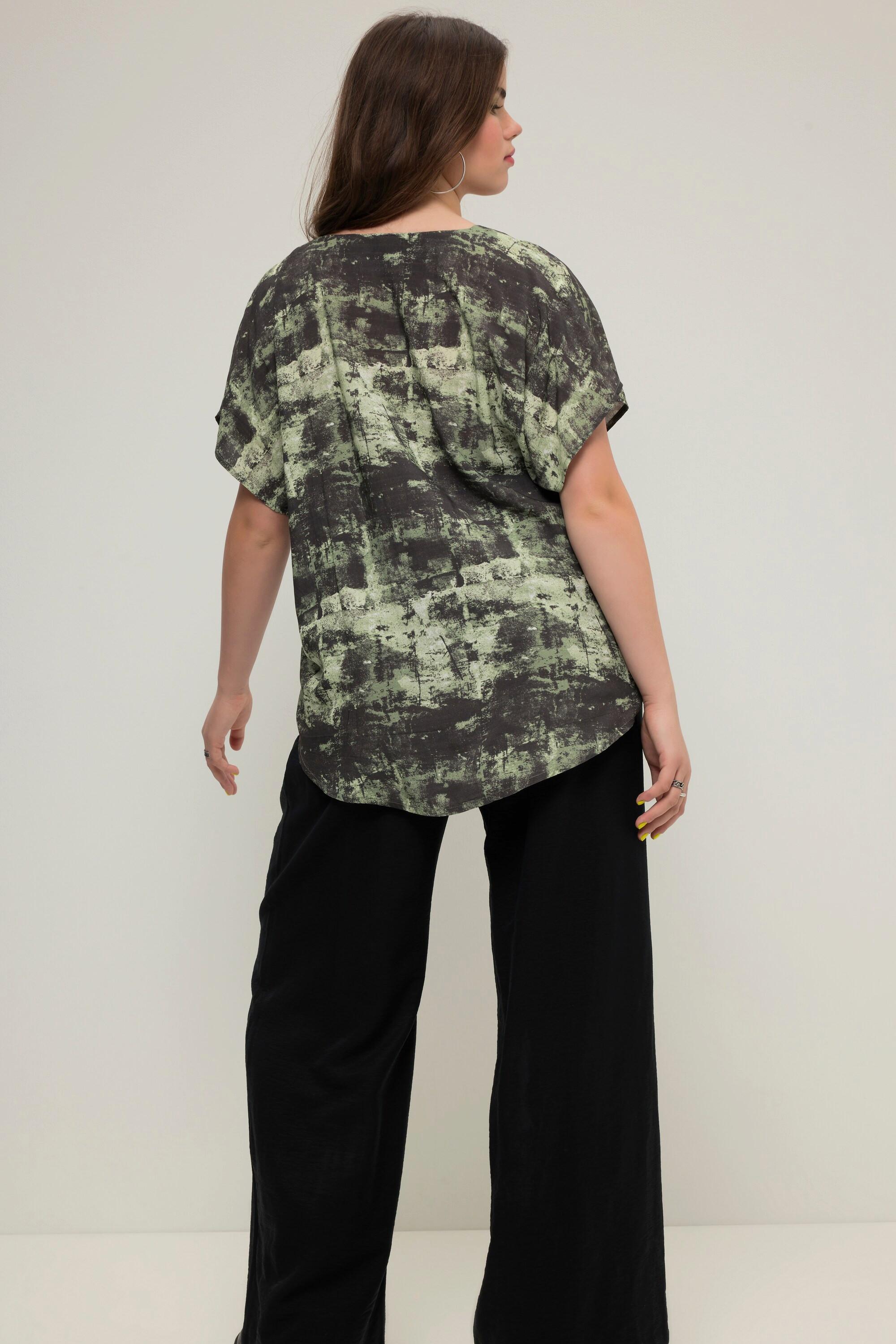 Studio Untold  Blouse oversized à imprimé intégral, col V et manches courtes 