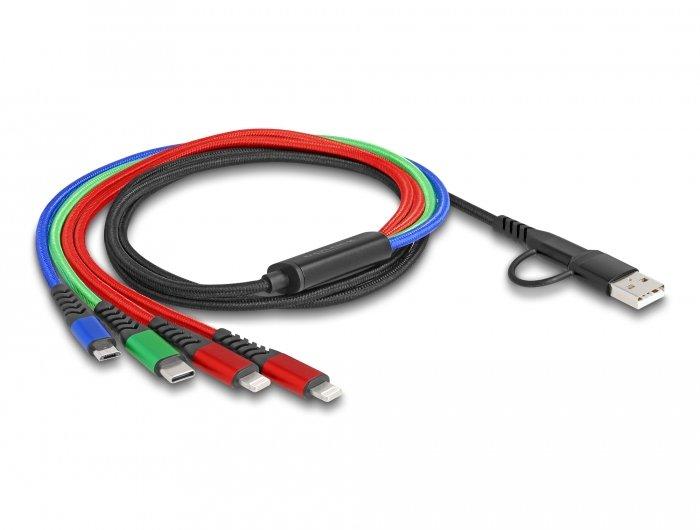 Image of 87884 USB Kabel 1,2 m USB 2.0 USB AUSB C Schwarz, Blau, Grün, Rot