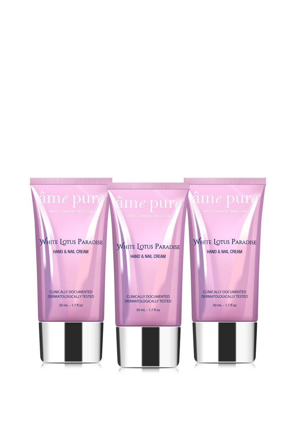 âme pure  White Lotus Paradise - Crème pour les mains sèches 3 pcs. 