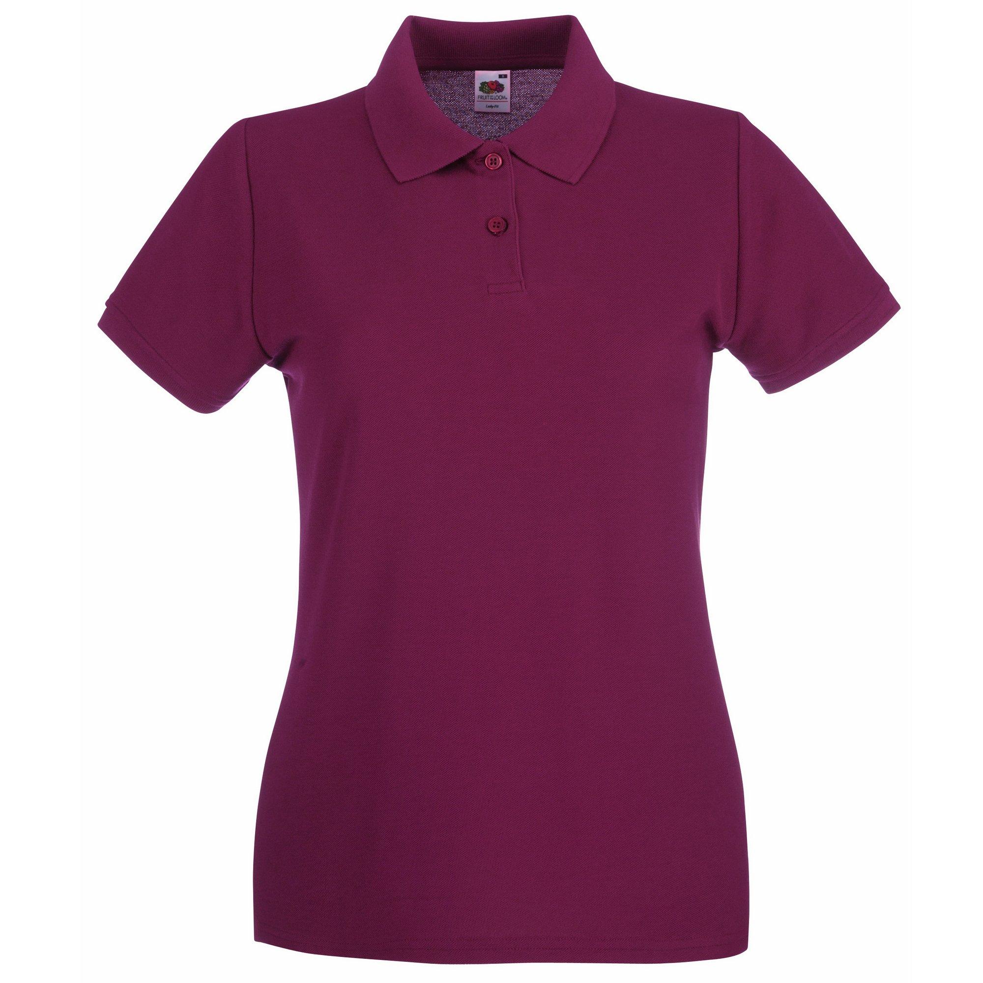 Image of Ladyfit Premium Poloshirt Damen Weinrot XXL