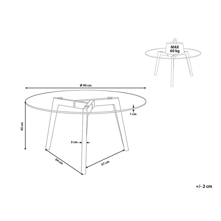 Beliani Table basse en Verre Moderne MINNESOTA  