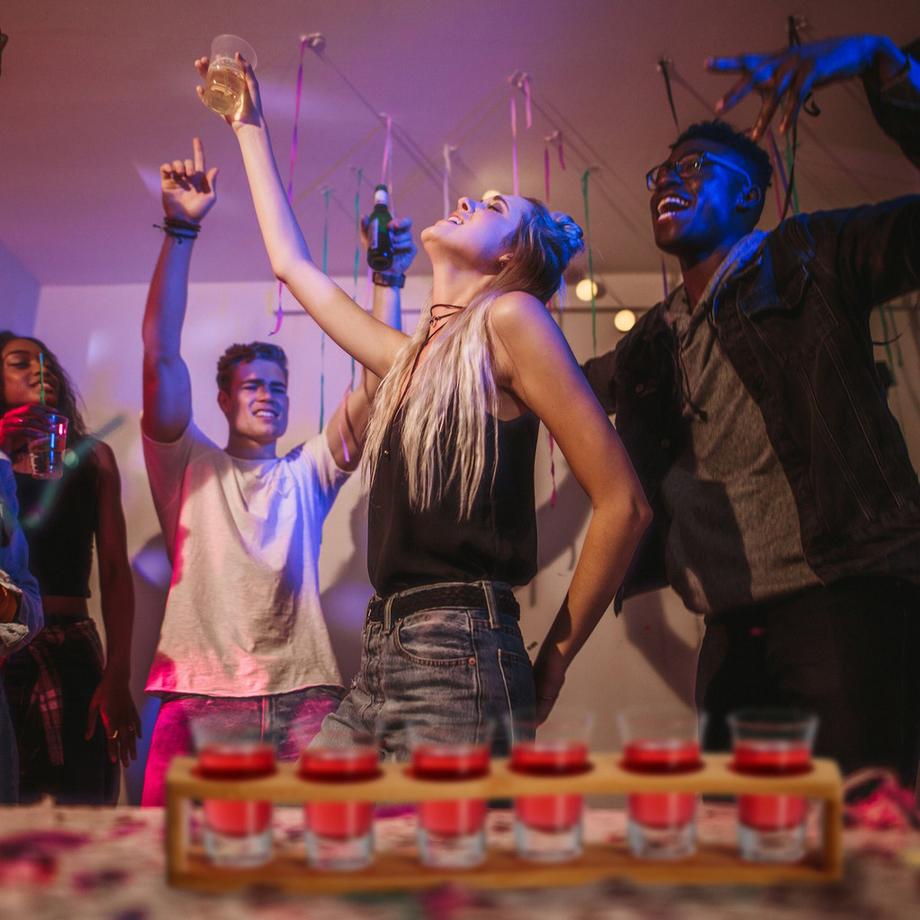 Northix Geisterkarte aus Bambus mit 6 Gläsern  