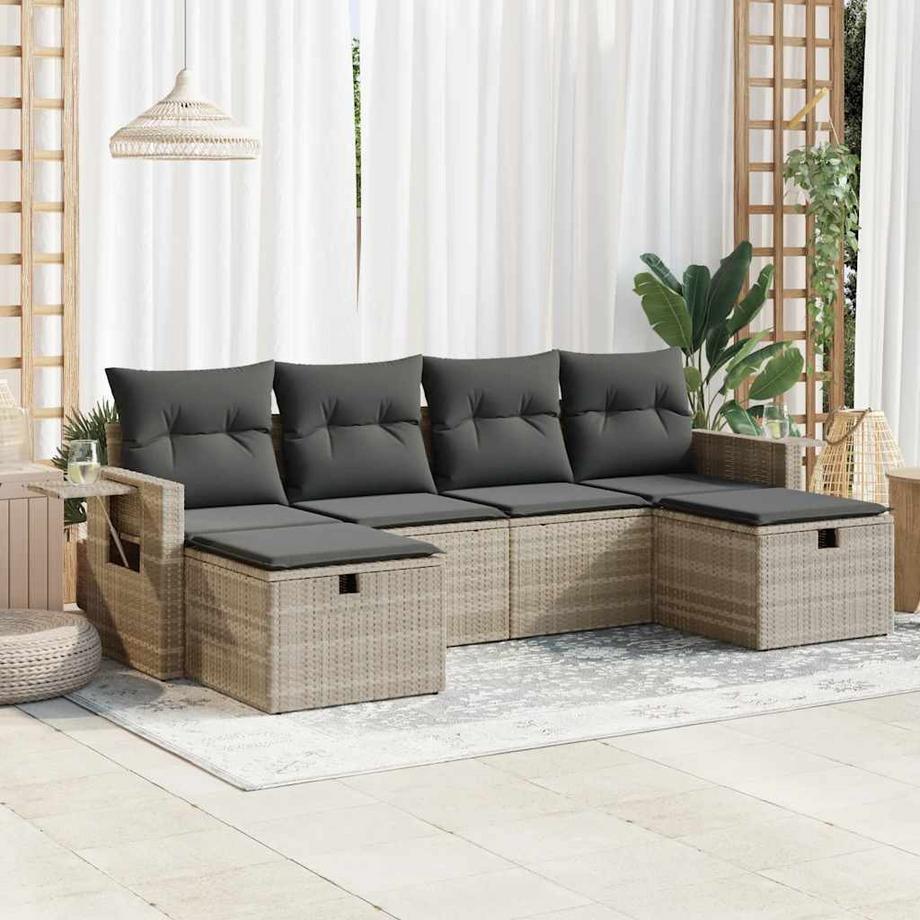 VidaXL set di divani da giardino Polirattan  