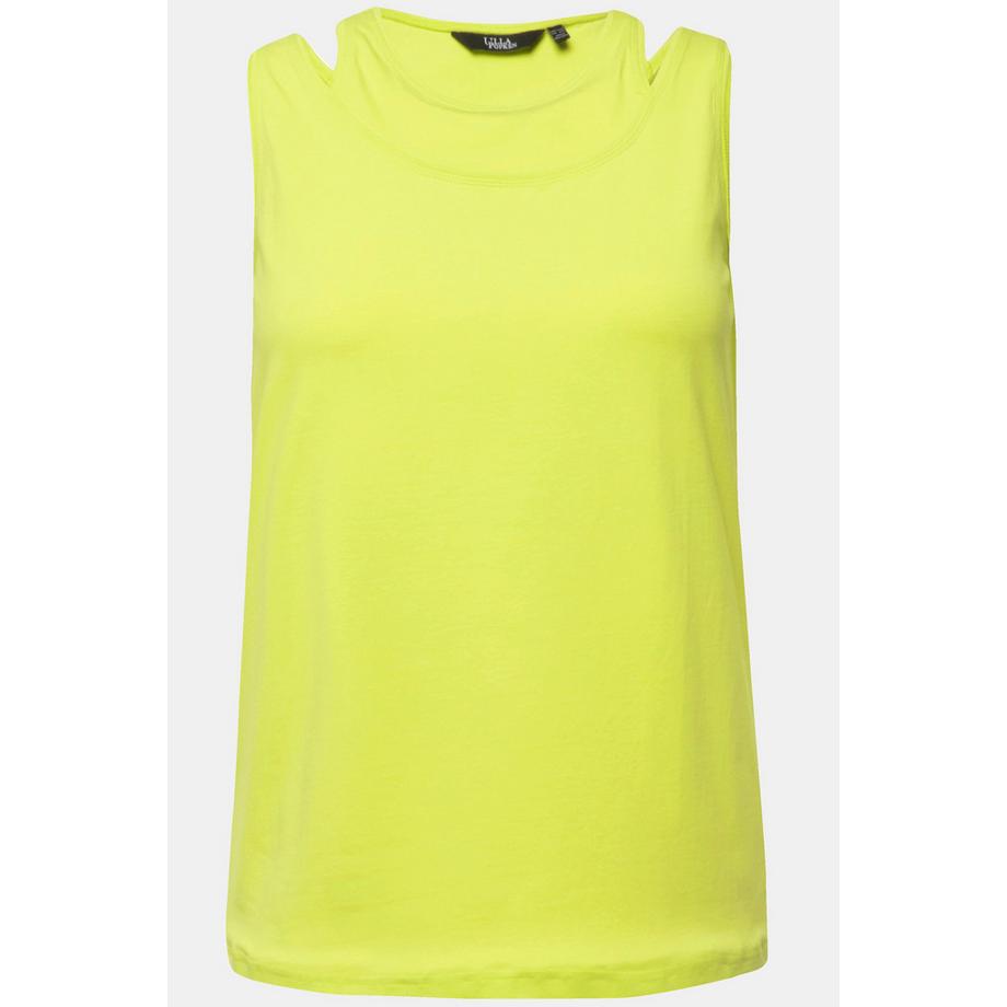 Ulla Popken Top Scollo Rotondo Senza Maniche Effetto 2-in-1  