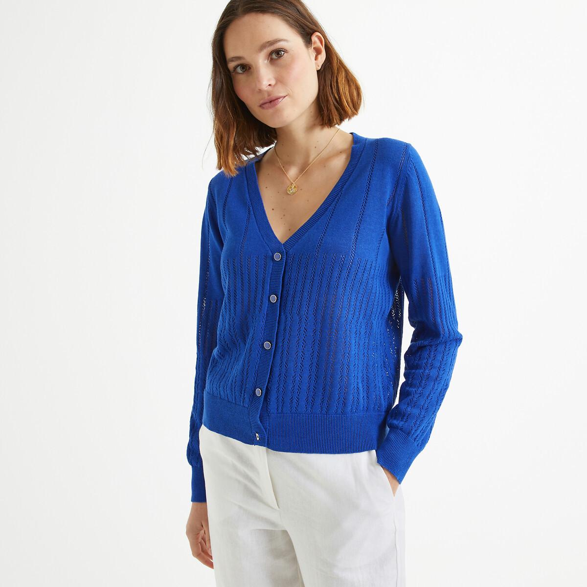 Image of Feinstrick-cardigan Mit V-ausschnitt Und Knopfverschluss Unisex Grün 38