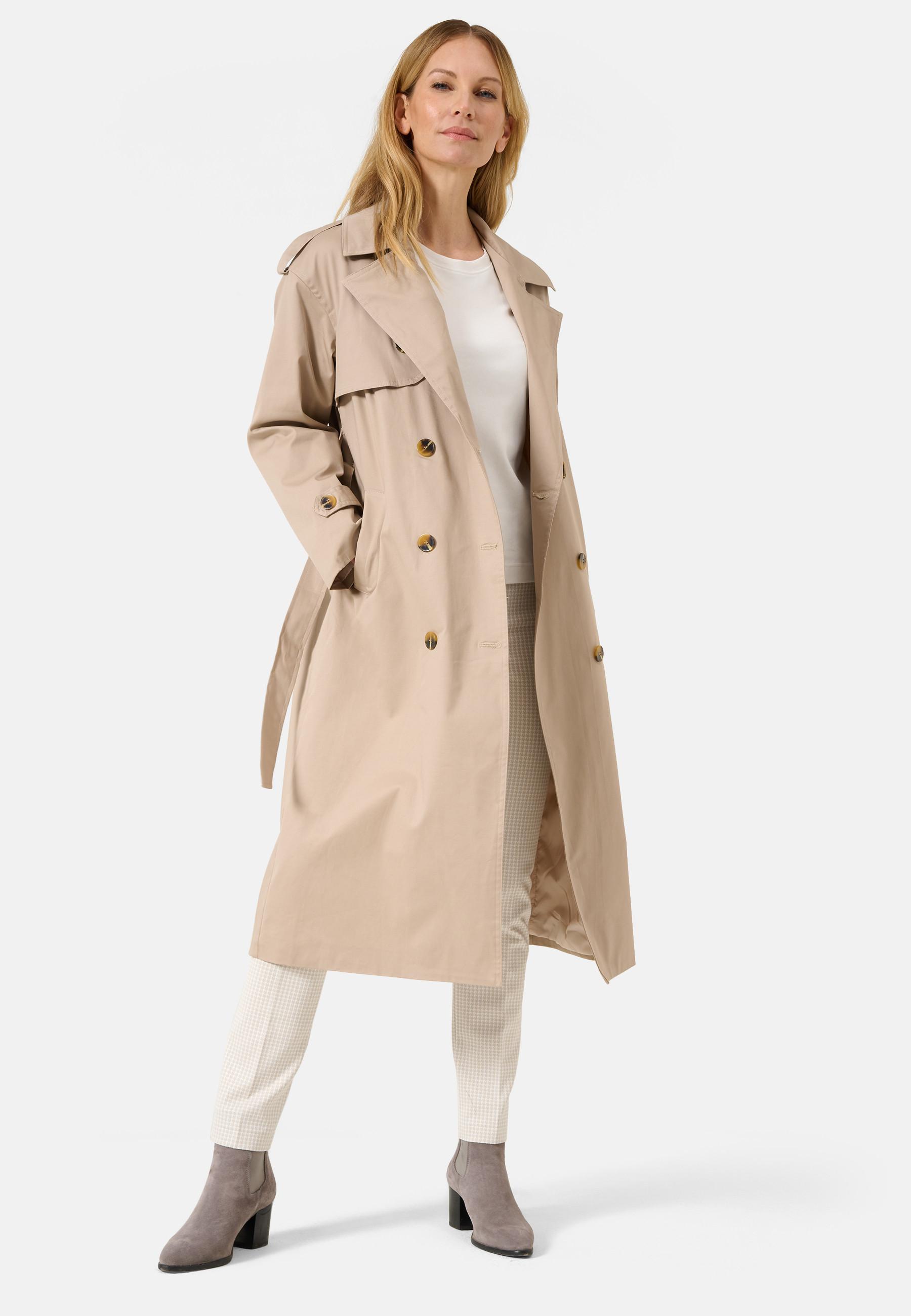 RICANO  Trench-coat da donna Greta, cappotto doppiopetto con cintura 