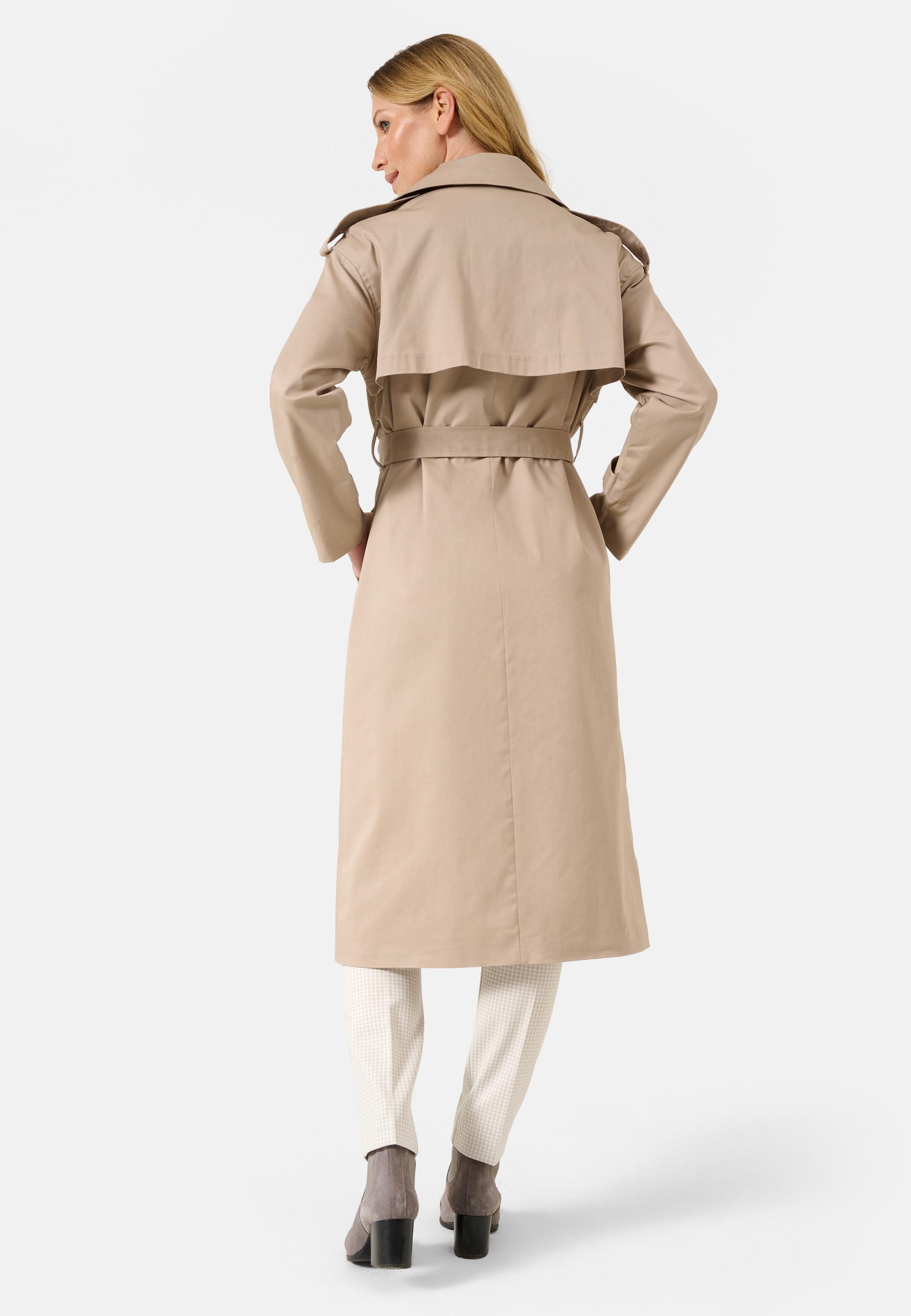 RICANO  Trench-coat da donna Greta, cappotto doppiopetto con cintura 