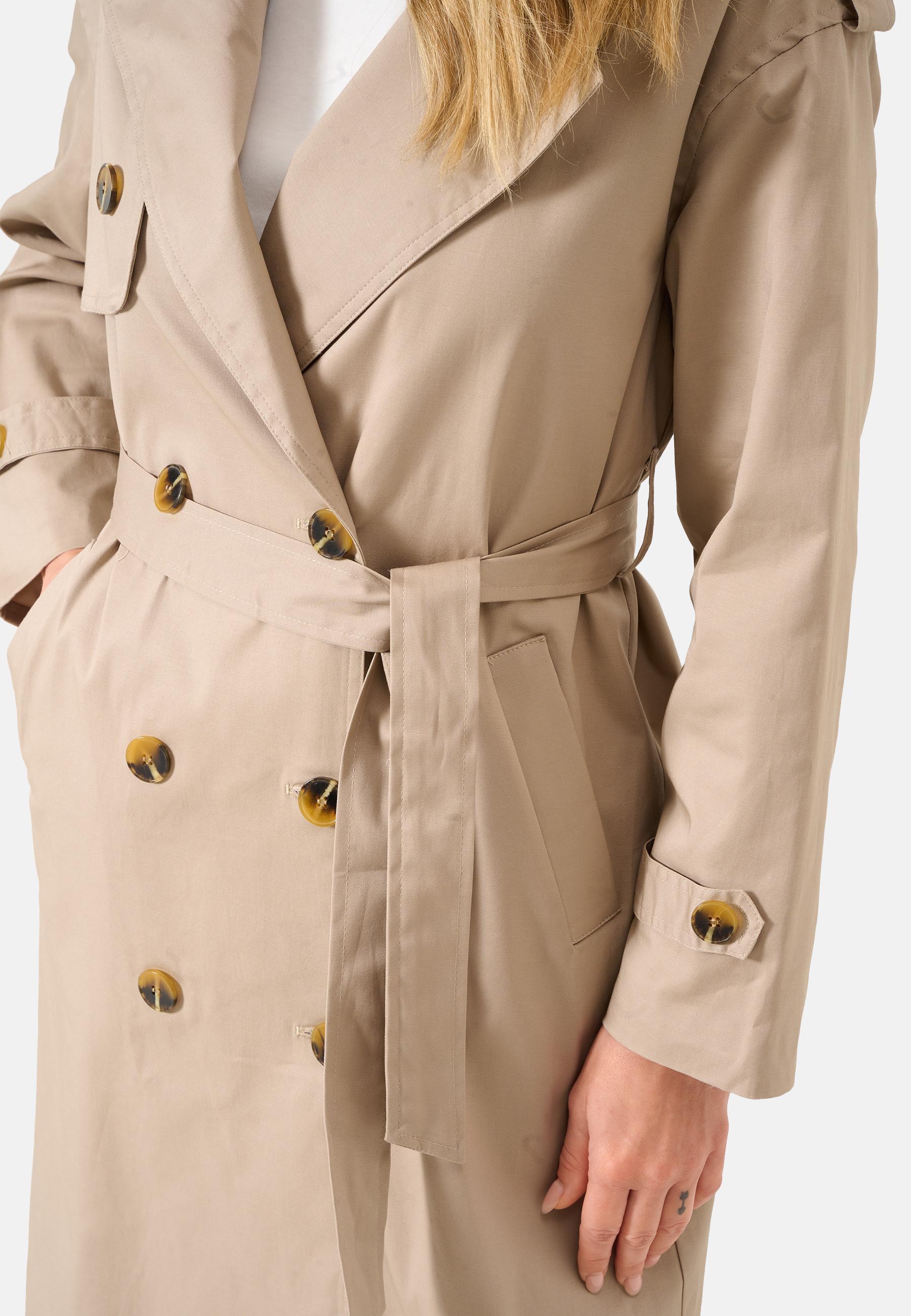 RICANO  Trench-coat da donna Greta, cappotto doppiopetto con cintura 