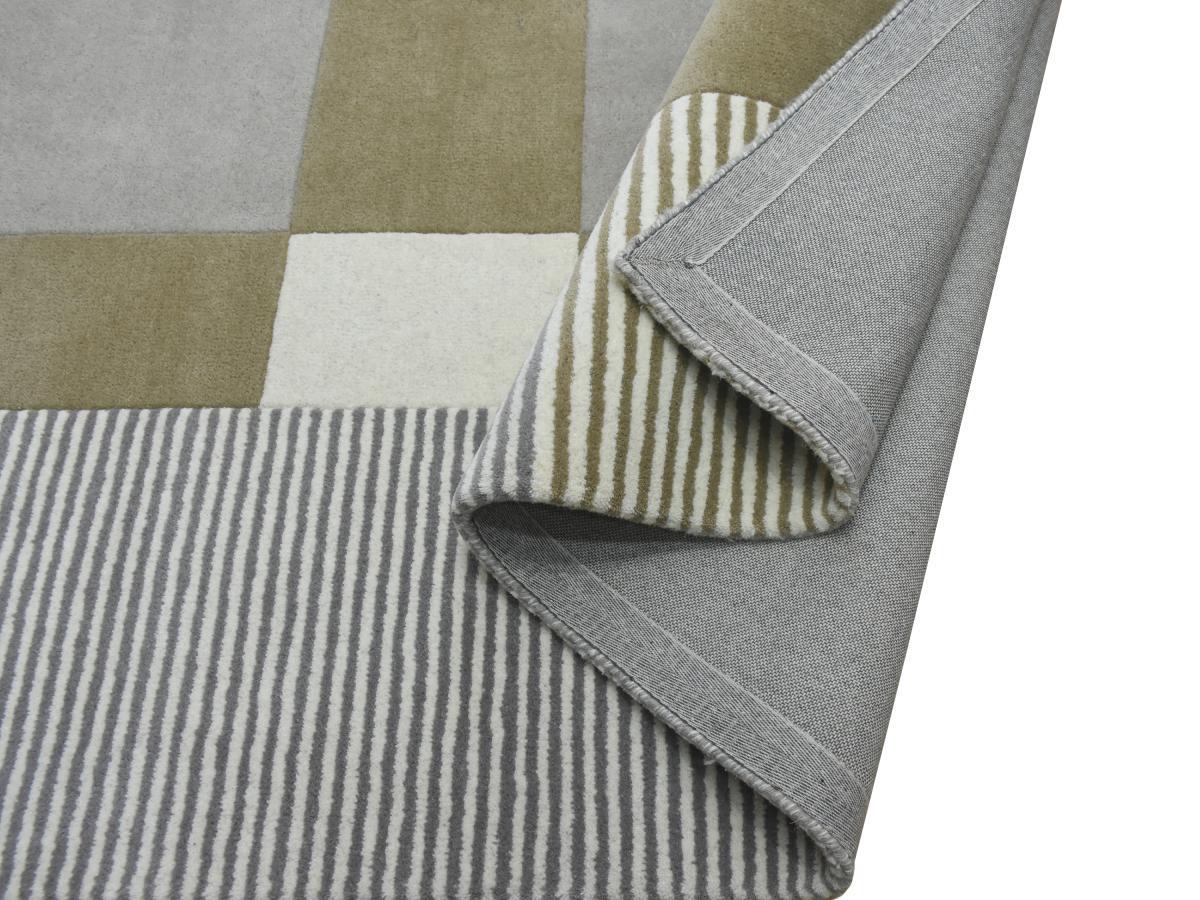 Vente-unique  Tappeto 200 x 290 cm 100% Lana di artigianato 2200 g/m2 Grigio e Marrone - NOURIA 