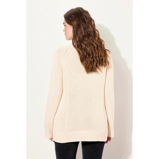 Ulla Popken  Pullover, Ziernähte, Stehkragen, Langarm, Biobaumwolle 