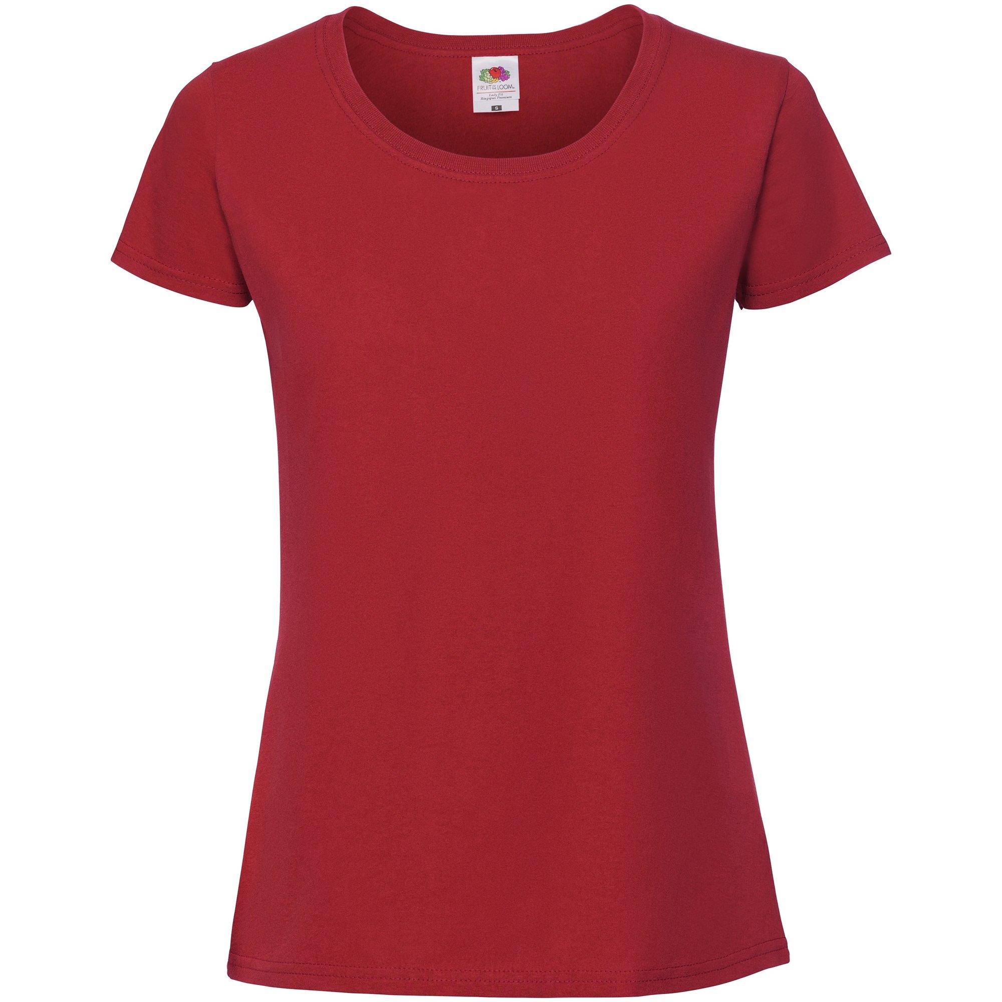 Image of Fruit Of The T-shirt, Enganliegend Damen Rot Bunt L