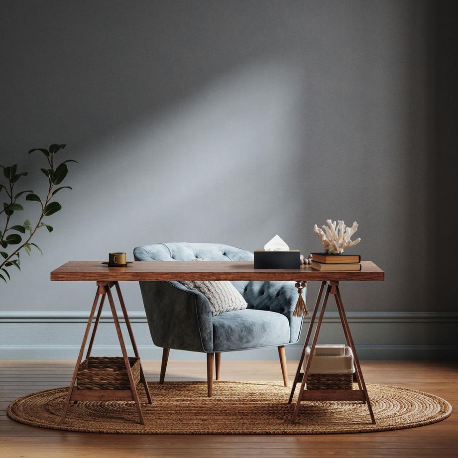 B2X Boîte à mouchoirs noire avec couvercle en bambou  