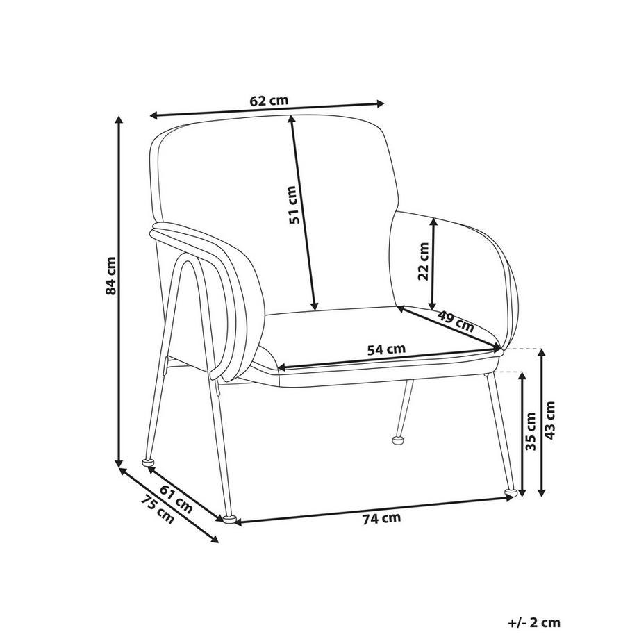 Beliani Fauteuil en Tissu Minimaliste TRYSNES  