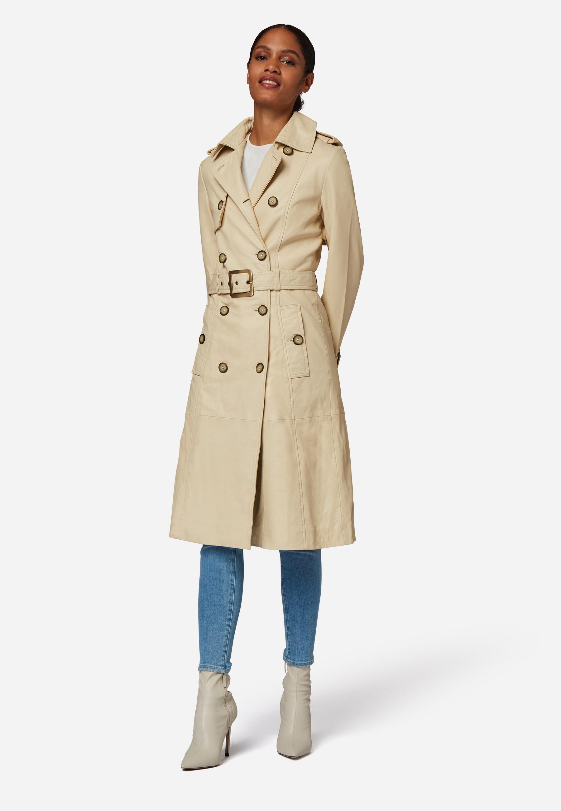 RICANO  Manteau en cuir  Gloria, trench avec col à revers 