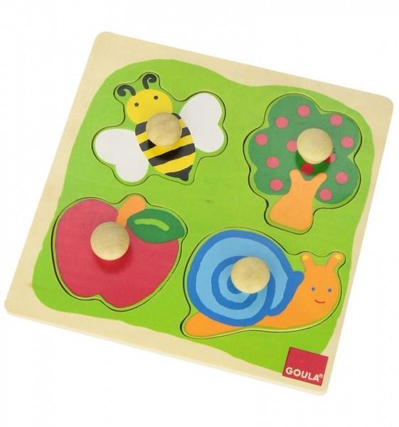 Image of Puzzle Biene, Apfelbaum und Schnecke (4Teile)