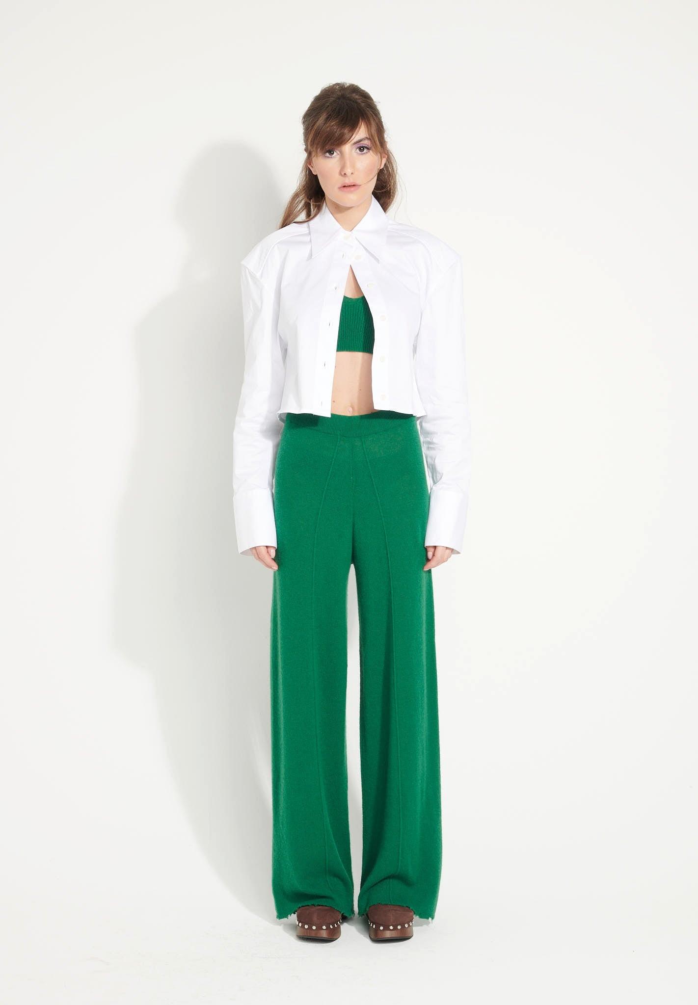 Image of Ava 15 Hose - 100% Kaschmir Dejaugé Damen Grün M