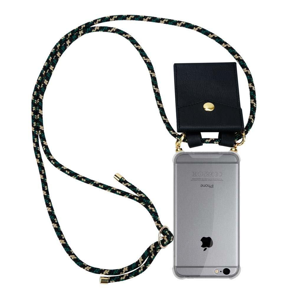 Image of Handy Kette für Apple iPhone 6 6S Silikon mit Gold Ringen