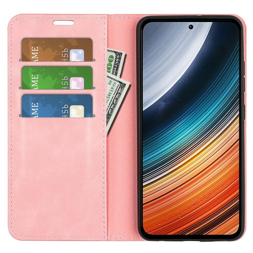 Cover-Discount  Xiaomi Poco F4 - Stand Flip Case Cover rosa 