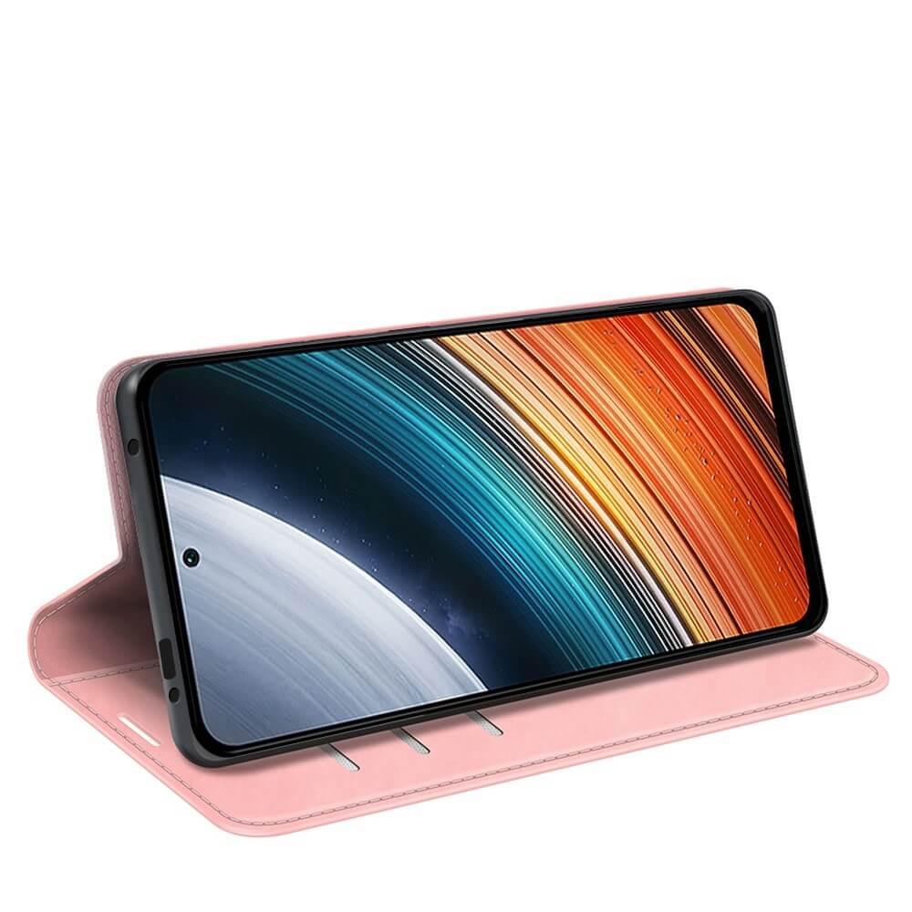 Cover-Discount  Xiaomi Poco F4 - Stand Flip Case Cover rosa 