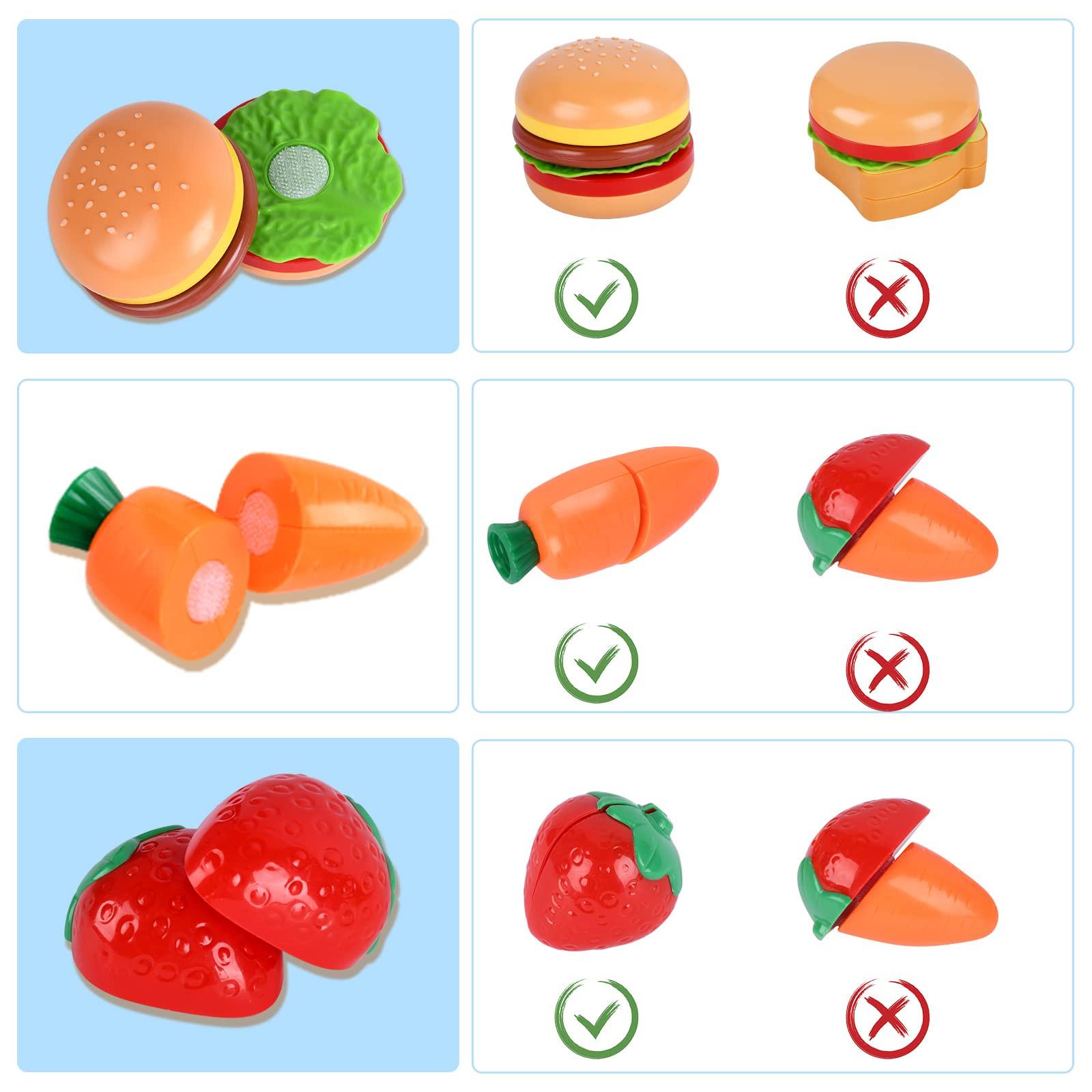 Activity-board  Accessoires de cuisine pour enfants, 47 pièces ensemble de jouets de cuisine accessoires de cuisine enfants fruits légumes nourriture cuisine jeu de rôle ustensiles de cuisine casseroles et poêles 