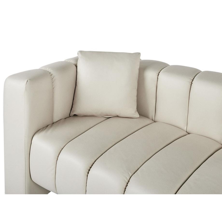 Beliani Linksseitige Chaiselounge aus Veganes Ökoleder Glamourös LANNILS  