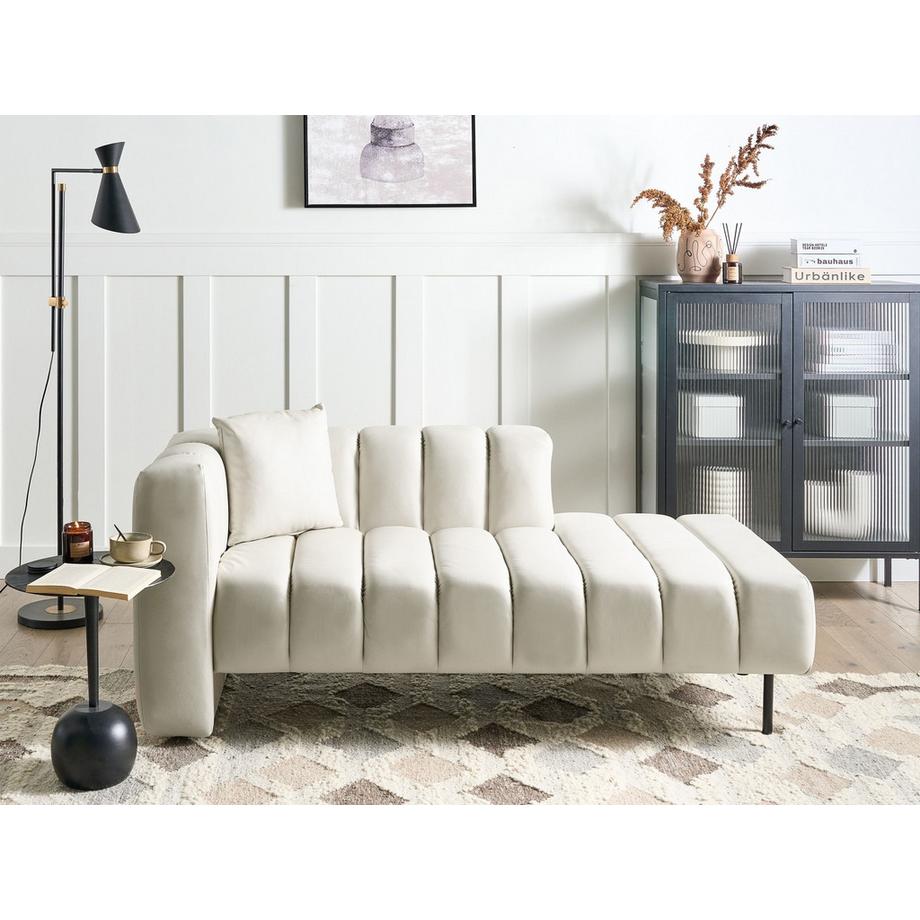 Beliani Linksseitige Chaiselounge aus Veganes Ökoleder Glamourös LANNILS  